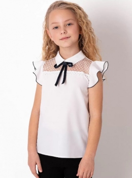 Шкільна блузка для дівчат Mevis 3683-01, колір білий