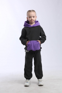 Флісовий дитячий костюм JOIKS, колір сіро-фіолетовий