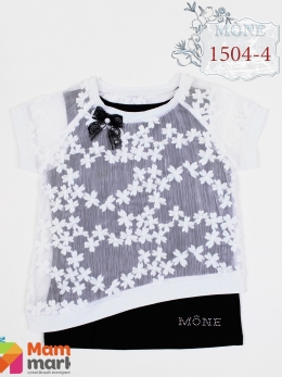 Комплект майка и кофта для девочки MONE 1504-4, цвет черный