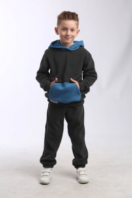 Флісовий дитячий костюм JOIKS, колір сіро-бірюзовий