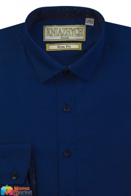 Школьная рубашка для мальчика Kniazhych royl 1020, цвет синий
