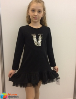 Школьное платье трикотажное Viani мд571, цвет черный