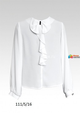 Шифоновая школьная блузка для девочки Sly 111/S/16 белого цвета