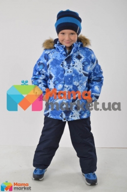 Зимний комплект для мальчика Huppa DANTE 1 41930130, цвет blue pattern/ navy 82735