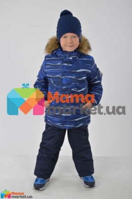 Зимний комплект для мальчика Huppa DANTE 1 41930130, цвет navy pattern/ navy 82686