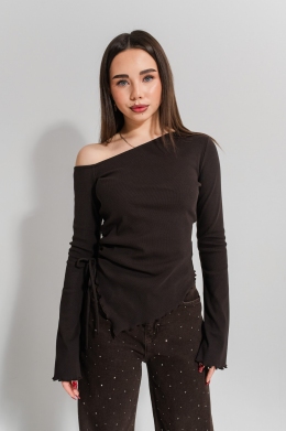 Лонгслів для дівчат Suzie Авірія SW202-Y5F22, колір шоколадний