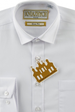 Школьная рубашка для мальчика Kniazhych 2000 Slim, цвет белый