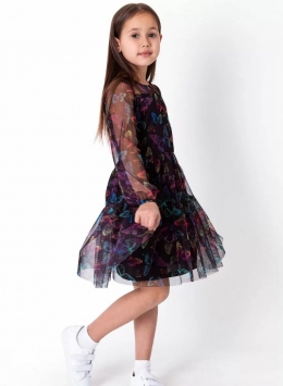 Нарядное платье для девочки  Mevis 4064, цвет черный