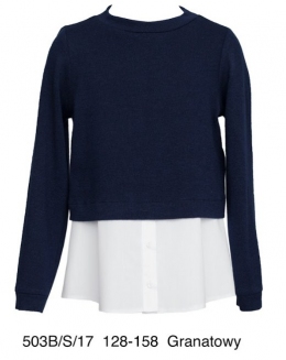 Школьная кофточка для девочки Sly 503B/S/17, цвет синий