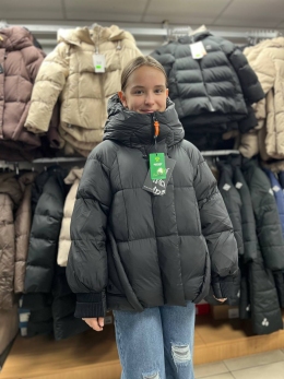 Оверсайз куртка для дівчат Ming ying, колір чорний