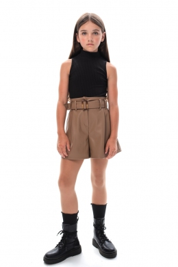 Шкіряні шорти для дівчат Suzie Вівіа SO013-Y3F15, колір коричневий