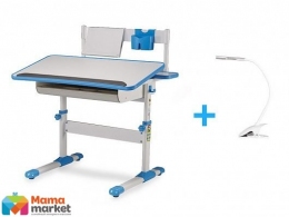 Школьная парта Evo-кids BD-203 с Лампой + набор канцтоваров и коврик для творчества в ПОДАРОК!