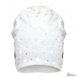 Демисезонная трикотажная шапка David's Star 21753, цвет молочный