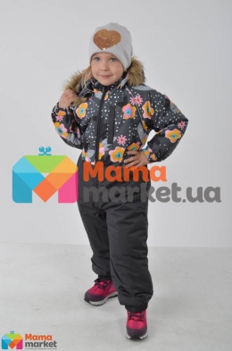 Kомбинезон зимний для девочки HUPPA WILLY, цвет gray pattern/ dark gray gray pattern/ dark gray 81948