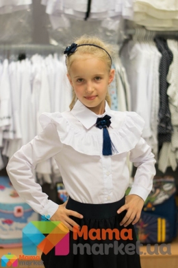 Школьная рубашка Sofia Shelest Волна, цвет белый
