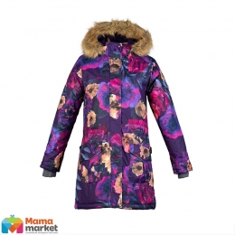 Пальто-парка зимняя для девочки Huppa MONA, цвет lilac pattern 81753