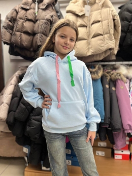 Утеплене худі A`M 24093, колір блакитний