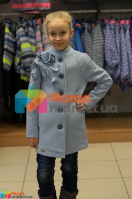 Кашемировое пальто для девочки Suzie Жанна, цвет голубой