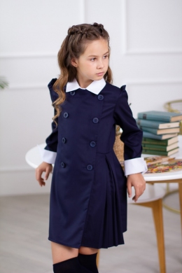 Школьное платье для девочки Wellkids, цвет синий