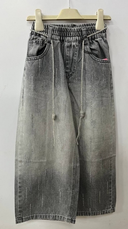 Джинси-палаццо з камінцями Gobolina Baby СК-29, колір сірий