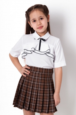 Шкільна блузка для дівчат Mevis 4116-02, колір молочний
