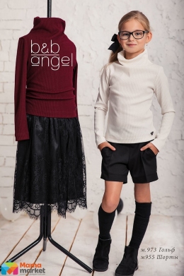 Шорты из костюмной ткани Baby angel 955, цвет черный