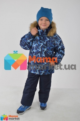 Зимний комплект для мальчика Huppa WINTER 41480030, цвет navy pattern/ navy 83486