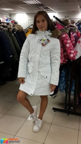 Пальто-парка зимняя для девочки Huppa MONA, цвет white 70020