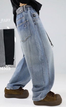 Джинси-унісекс з весняної колекції Gobolina Baby 26303, колір блакитний