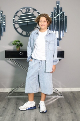 Джинсові шорти-бермуди A-yugi 5522, колір блакитний