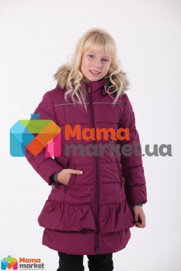 Пальто зимнее для девочки Huppa WHITNEY 12460030, цвет burgundy 80034