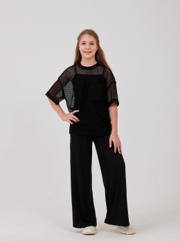 Літня футболка для дівчат Smil 113325, колір чорний