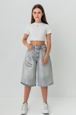 Джинсові шорти-баггі Suzie Скай SO040-Y5F05, колір світло-сірий