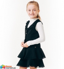 Юбка школьная стрейчевая для девочки Смил 120231, цвет черный