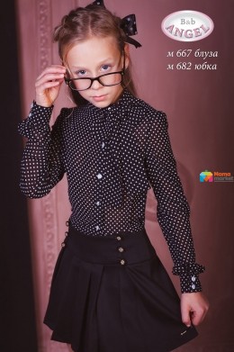 Шифоновая блузка для девочки Baby Angel 667, цвет черный