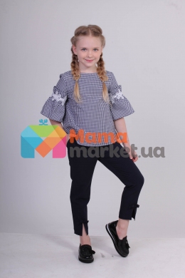 Школьные укороченные брюки для девочки Sly 405B/S/19, цвет синий