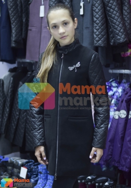 Стильное кашемировое пальто для девочки Baby Angel 698, цвет черный