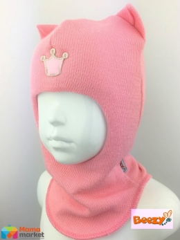 Шапка-шлем из шерсти мериносов зимняя Beezy Кошечка 1450/12