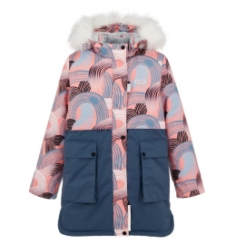Зимова дитяча куртка-парка для дівчат JOIKS G-96, колір персиковий
