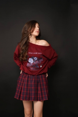 Картата шкільна спідничка-шорти Arisweet, колір червоний