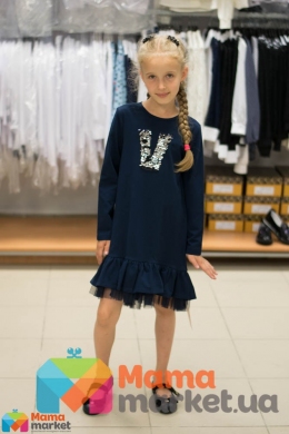 Школьное платье трикотажное Viani мд571\1, цвет синий