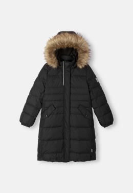 Зимнее пуховое пальто для девочки Reima Satu 531488, цвет 9990
