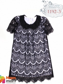 Шикарное платье MONE 1192-3 с французским кружевом, цвет черный