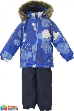 Зимний комплект для мальчика Huppa AVERY 41780030, цвет blue pattern/ navy 83335