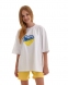 Патріотична футболка-oversize для дівчинки Україна в серці, колір білий